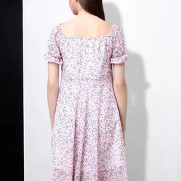 MISS AYSE Women Floral Printed Cotton Fit & Flare Dress image 2