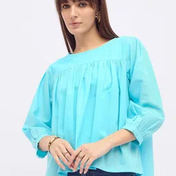DressBerry Women Solid Peplum Cotton Top-image-42