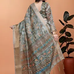 you shop we ship Ethnic Motifs Silk Blend Handloom Saree image 2