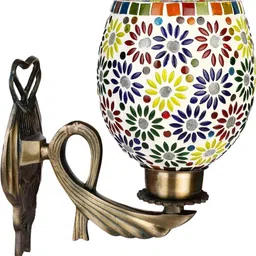 1ST TIME Multicoloured & Multicoloured Printed Metal Traditional Wall Lamp image 4