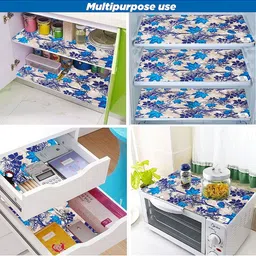 E-Retailer 6 Pieces Set of 1 Refrigerator Top Cover 1 Fridge Handle Cover & 4 Fridge Mats image 2