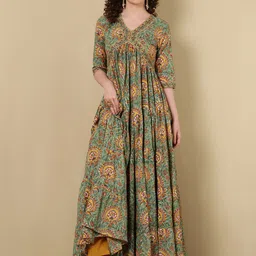 GLAM ROOTS Women Floral Printed Floral Anarkali Kurta-picture-12