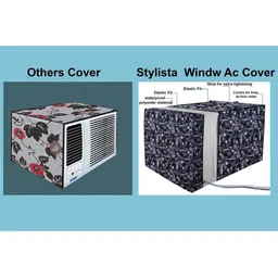 Stylista Blue Solid Waterproof Air Conditioner Covers image 2
