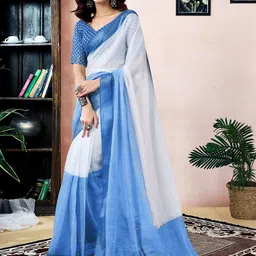 SANISA Ombre Pure Linen Saree-picture-27