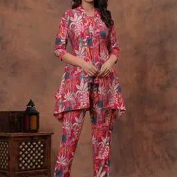MARIONETTEFASHION Printed Pure Cotton Tunic With Trousers Co-Ords image 3