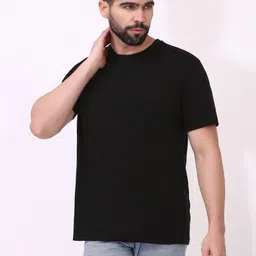 Ghumakkad Men Solid Round Neck Cotton Regular Fit T-shirt-picture-10