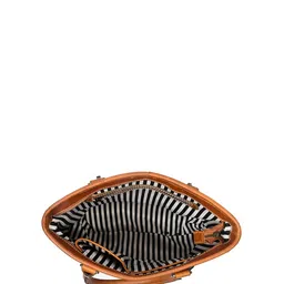 Celtic Women Checked Structured Leather Handheld Bag image 4