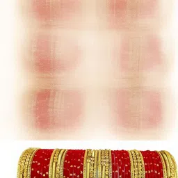 Raj world Red Glass Artificial Stones Bangle-picture-13