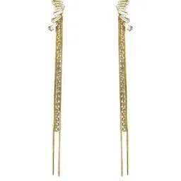 Vembley Gold-Plated Cubic Zirconia Alloy Drop Earrings image 2