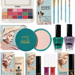 FOPE Set Of 14 Foundation, Compact, Lipstick , Nail Paint, Eyeshadow, Mascara & Eyeliner image 1