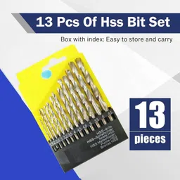toolihub Drill Bit Set of 13 pc HSS Bits for Metal, Wood, Plastic Drill Bit Set of 13 pc HSS Bits for Metal, Wood, Plastic image 2