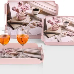 sonal - Victory 3 Pc Serving Tray Set (Small, Medium & Big) - For Decor & Dining Tray Serving Set-picture-25