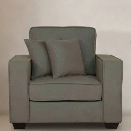 woodsworth from pepperfry Hugo Fabric 1 Seater Sofa In Sandy Brown Colour-picture-23