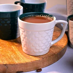 storepedia Pack of 12 Ceramic Fish Scaled Ceramic Tea Cups Set of 6 - 150ml Cups & Mugs for Home & Kitchen image 3