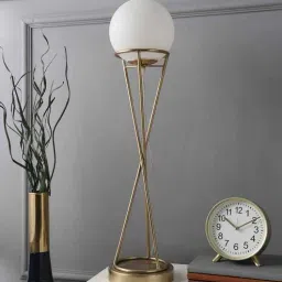 de maison decor Athens White Glass Shade Table Lamp With Iron & Brass Base-picture-22