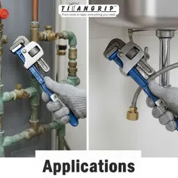 titan grip PW-01 TitanGrip 12 Inch (30 cm) Heavy-Duty Pipe Wrench Single Sided Pipe Wrench image 3