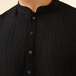 diwas by manyavar Men Self Design Cotton Blend Straight Kurta image 4