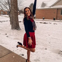 woo thing Women Solid Flared Maroon Skirt image 3