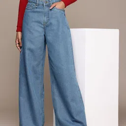 The Roadster Life Co. Women Palazzo Fit High-Rise Light Fade Jeans-image-57