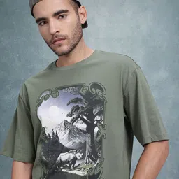 The Roadster Life Co. Men Printed Pure Cotton Relaxed Fit T-shirt-picture-28