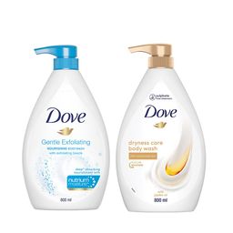 Dove Set of 2 Dryness Care & Gentle Exfoliating Body Wash - 800ml each-picture-28