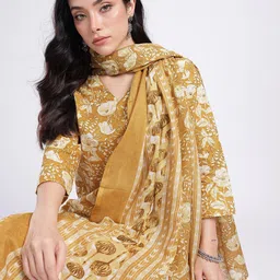 Anouk Rustic Floral Printed Straight Kurta With Trousers & Dupatta-picture-23