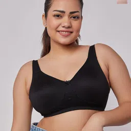 Maashie Pack of 2 Seamless Double Layered Concealed Cups Non Padded Lace Tshirt Bra image 1
