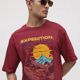 roadster The Roaster Life Co. Printed Drop-Shoulder Sleeves Pure Cotton Relaxed T-shirt-picture-52