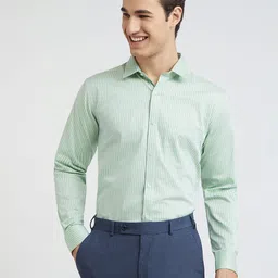 Park Avenue Men Slim Fit Striped Pure Cotton Formal Shirt-picture-35