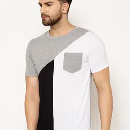 EPPE Men Grey Colourblocked Round Neck T-shirt image 3