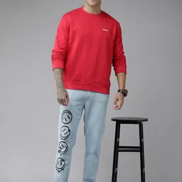 French Connection Men Red Sweatshirt image 3