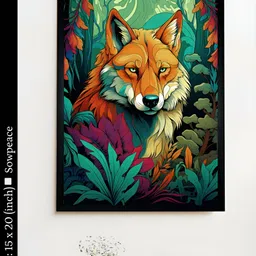 SOWPEACE Green & Orange 1 Piece Canvas Birds and Animals Wall Paintings-picture-34