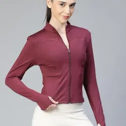 ATHLISIS Maroon Polyester Solid Sports Jacket image 3