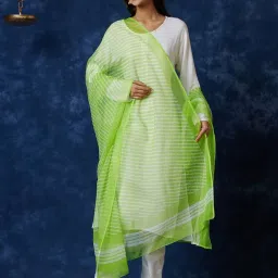 Fabindia Green Printed Dupatta image 4