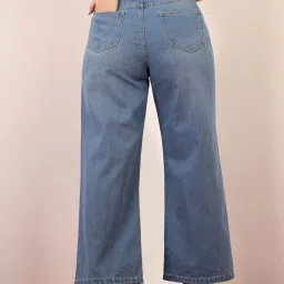 Miss Chase A+ Blue Denim Solid High Rise Jeans image 4