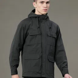 Red Tape Dark Olive Regular Fit Hooded Jacket image 4