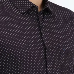 Allen Solly Purple Cotton Slim Fit Printed Shirt image 4