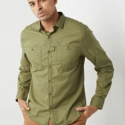 Wildcraft Green Cotton Regular Fit Shirt image 1
