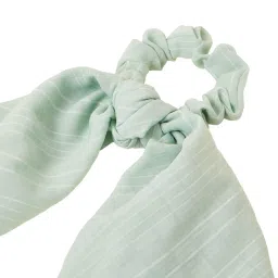 Accessorize London Green Crinkle Scrunchie Scarf image 4