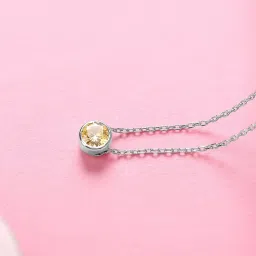 mia by tanishq Sunny Citrine Silver Necklace for Women 925 Silver image 4