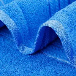 Dollar Cobalt Blue & White 400 GSM 100% Cotton Bath Towels - Set of 2 image 4