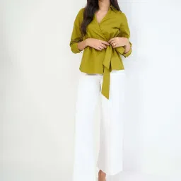 Femmella Green Cotton Regular Fit Top image 4