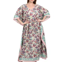 Fabric Venue Floral Print Flared Sleeve Kaftan Maxi Dress-picture-14