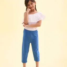 Go Colors! Kids Light Jean Blue Cotton Slim Fit Leggings-picture-21