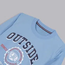 Bolly Lounge Boys Blue Cotton Regular Fit Printed Sweatshirt image 3