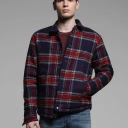 Jack & Jones Navy Regular Fit Quilted Reversible Jacket image 4