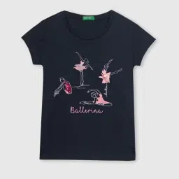United Colors of Benetton Kids Navy Cotton Embellished T-Shirt-picture-20