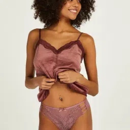 Hunkemoller Mauve Lace Brazilian Brief-picture-16