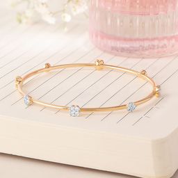 Mia by Tanishq 18KT Yellow Gold Natural Diamond Bangle - 6.565 g-picture-33
