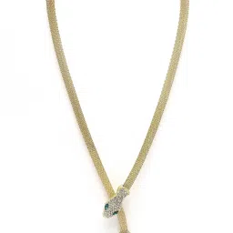 Karatcart Gold Plated Omega Chain Necklace For Women image 4